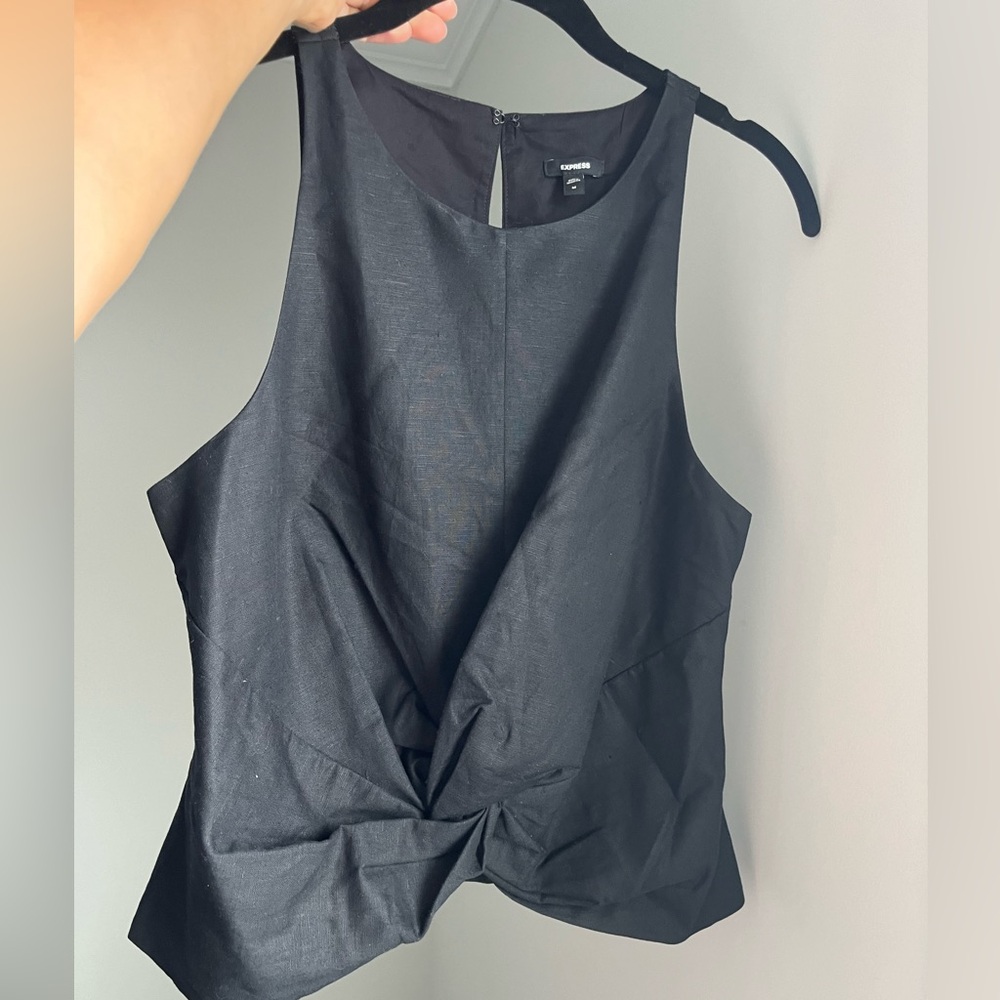 Express Linen Twist Front Tank Top